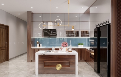 Tủ bếp gỗ tự nhiên | báo giá | kích thước | Kiểu dáng